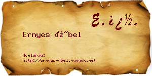 Ernyes Ábel névjegykártya